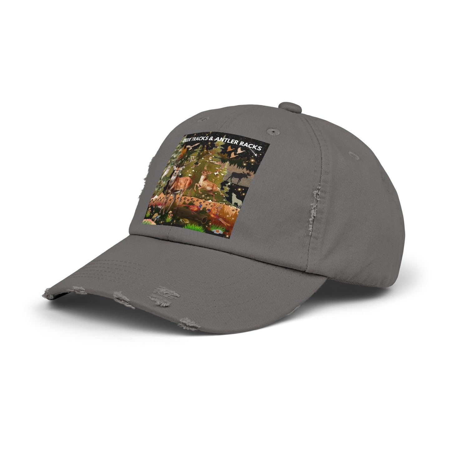 Deer Tracks & Antler Racks Unisex Distressed Cap