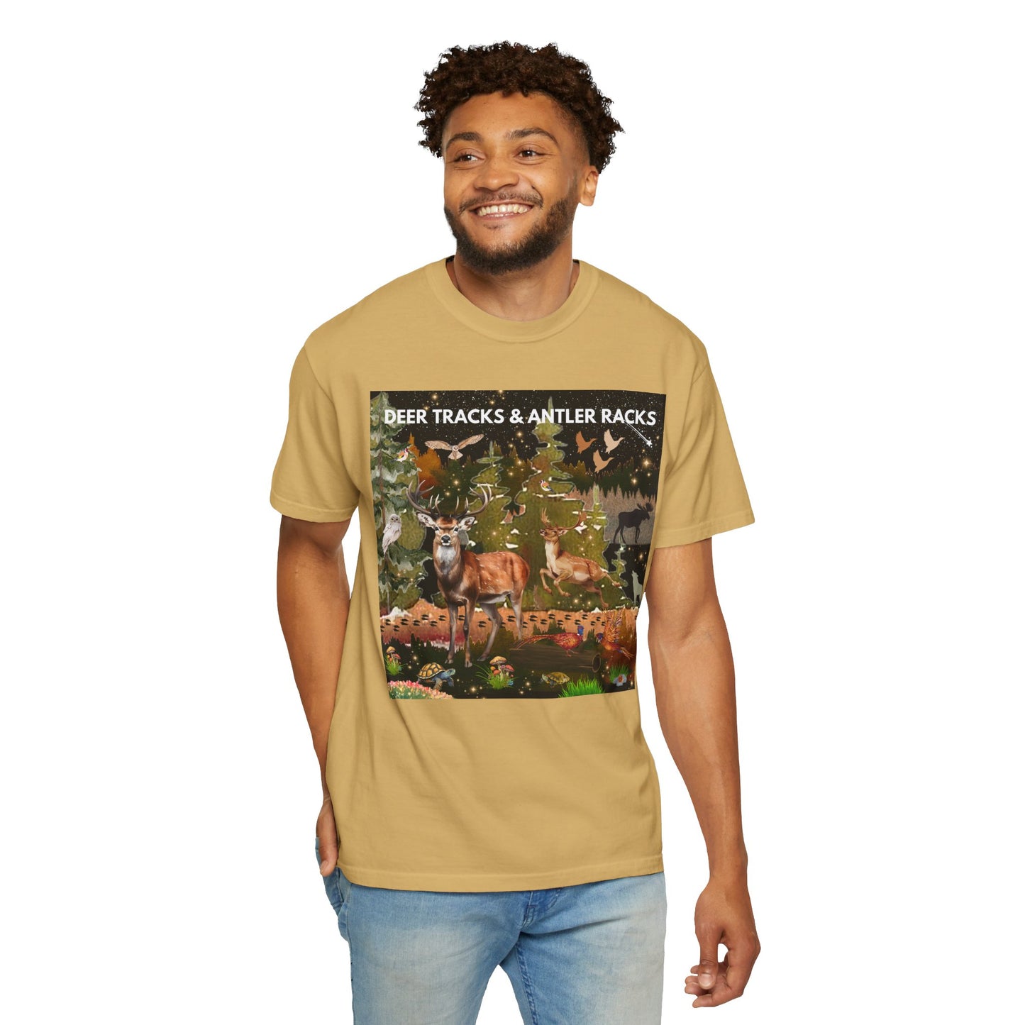 Deer Tracks & Antler Racks Unisex Garment-Dyed T-shirt
