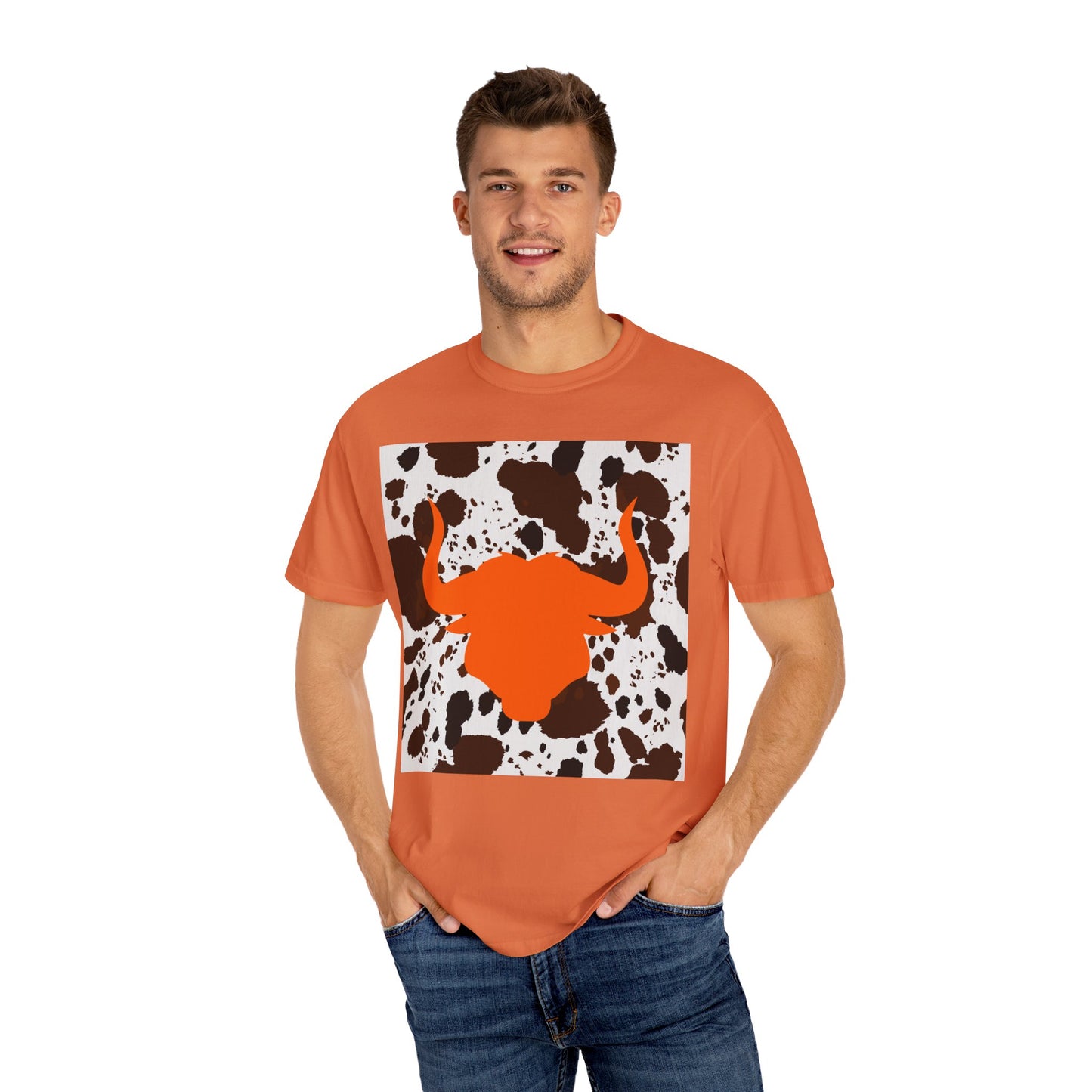 Cow 3 Unisex Garment-Dyed T-shirt