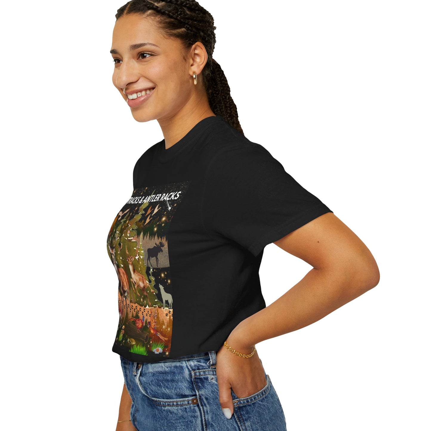 Deer Tracks & Antler Racks Unisex Garment-Dyed T-shirt