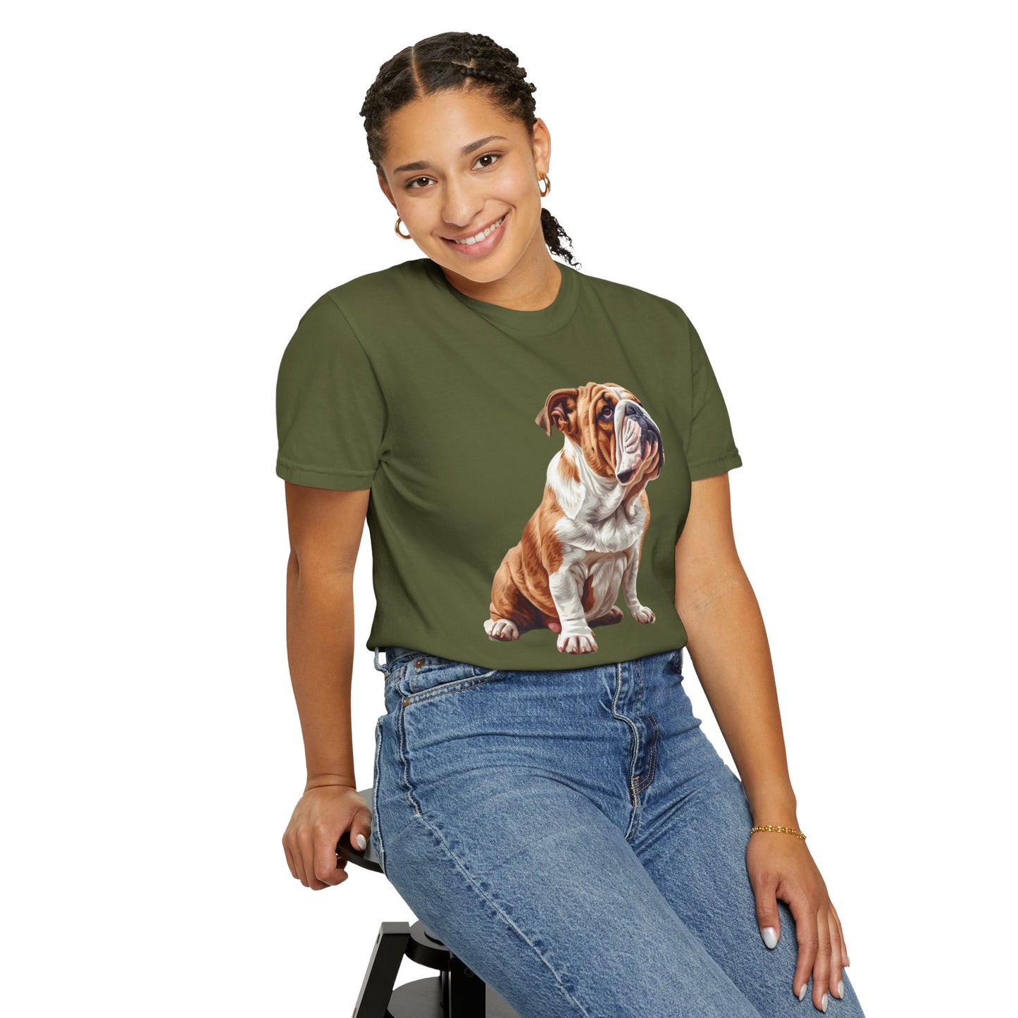 Bulldog Mom Unisex Garment-Dyed T-shirt