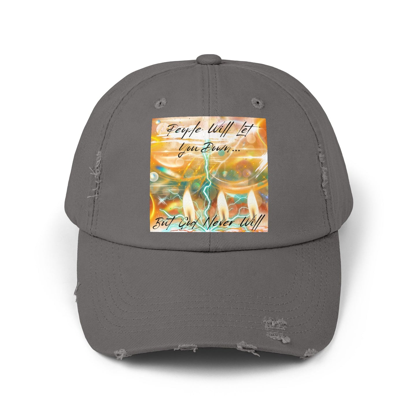 But God Never Will Unisex Distressed Cap - Buy Online