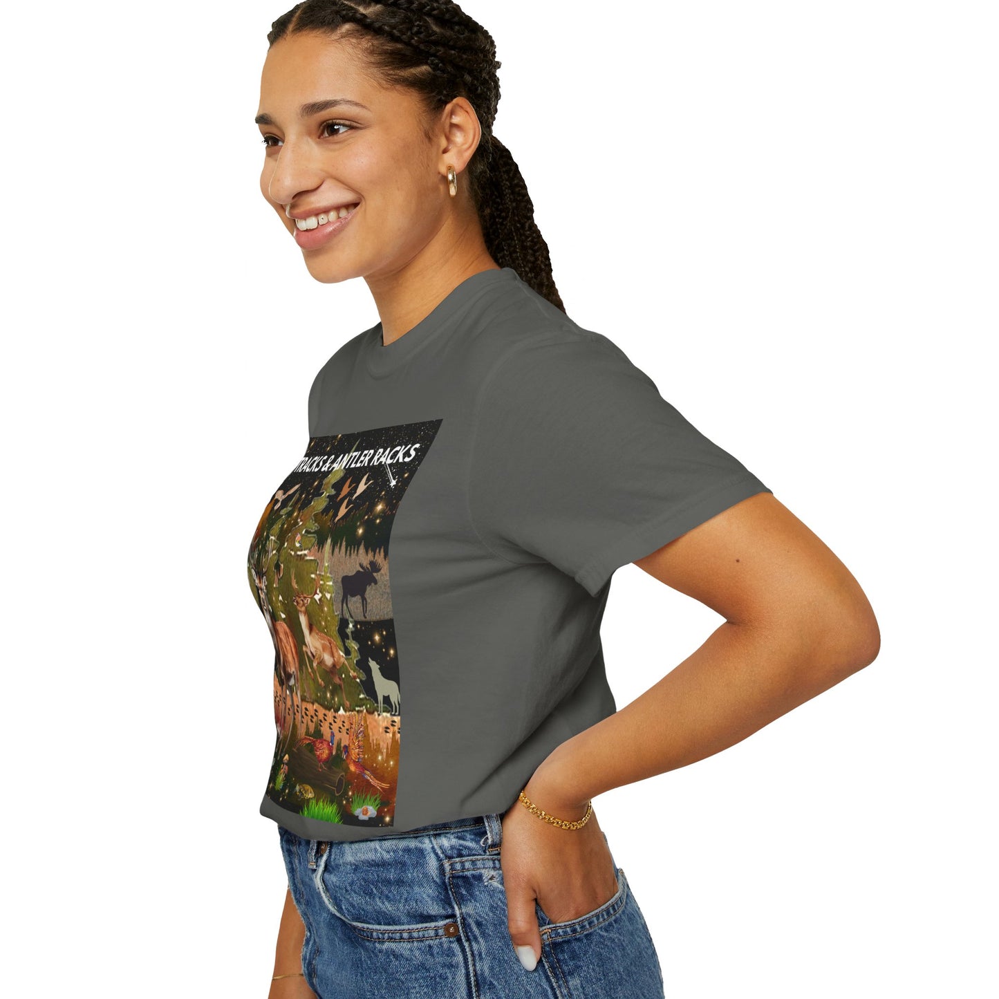 Deer Tracks & Antler Racks Unisex Garment-Dyed T-shirt
