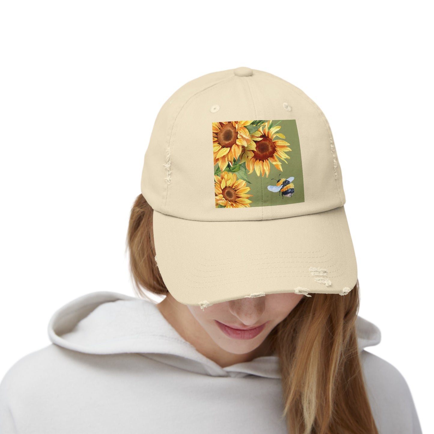 Bee 3 Unisex Distressed Cap