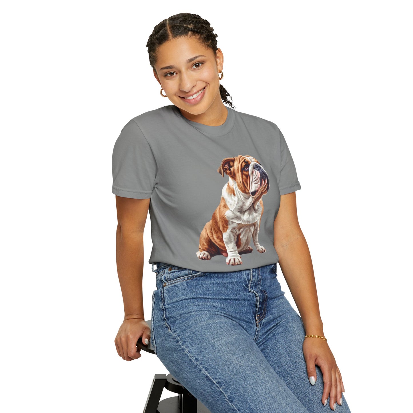 Bulldog Mom Unisex Garment-Dyed T-shirt