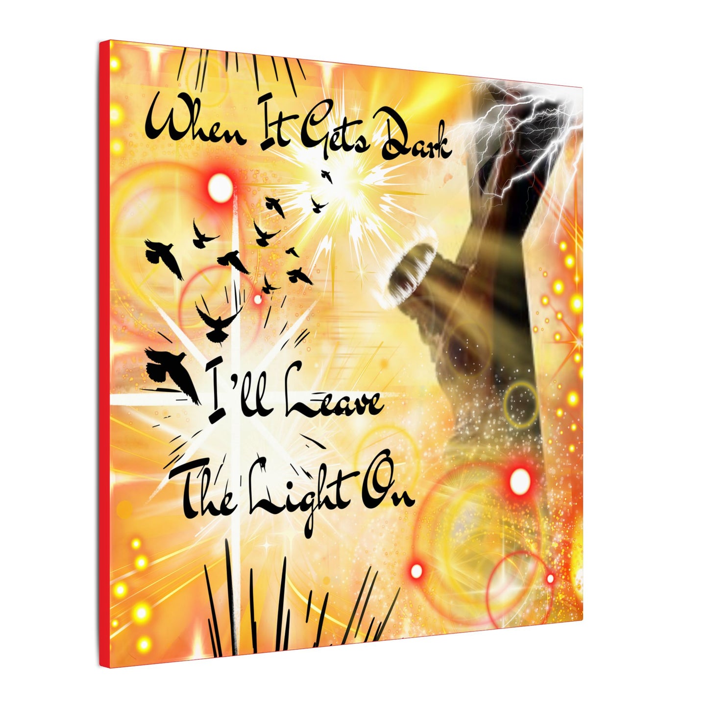 Leave The Light On - Inspirational Wall Art, Motivational Home Decor, Canvas Print, Uplifting Gift, Modern Artwork, Affirmation Piece, Unique Decoration