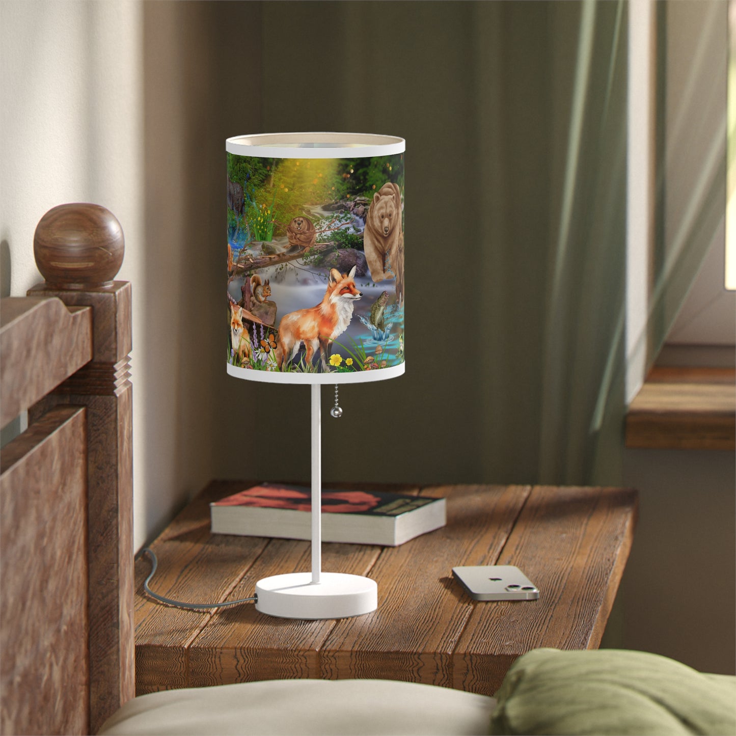 Foxes And Forest Friends Lamp on a Stand, US|CA plug