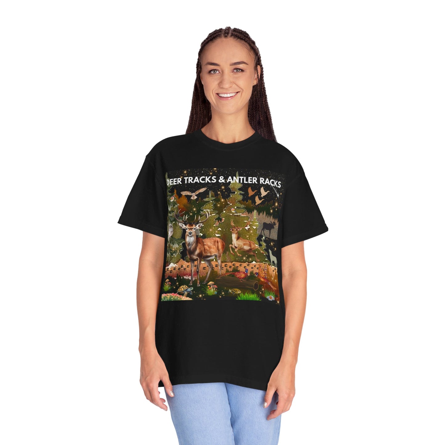Deer Tracks & Antler Racks Unisex Garment-Dyed T-shirt