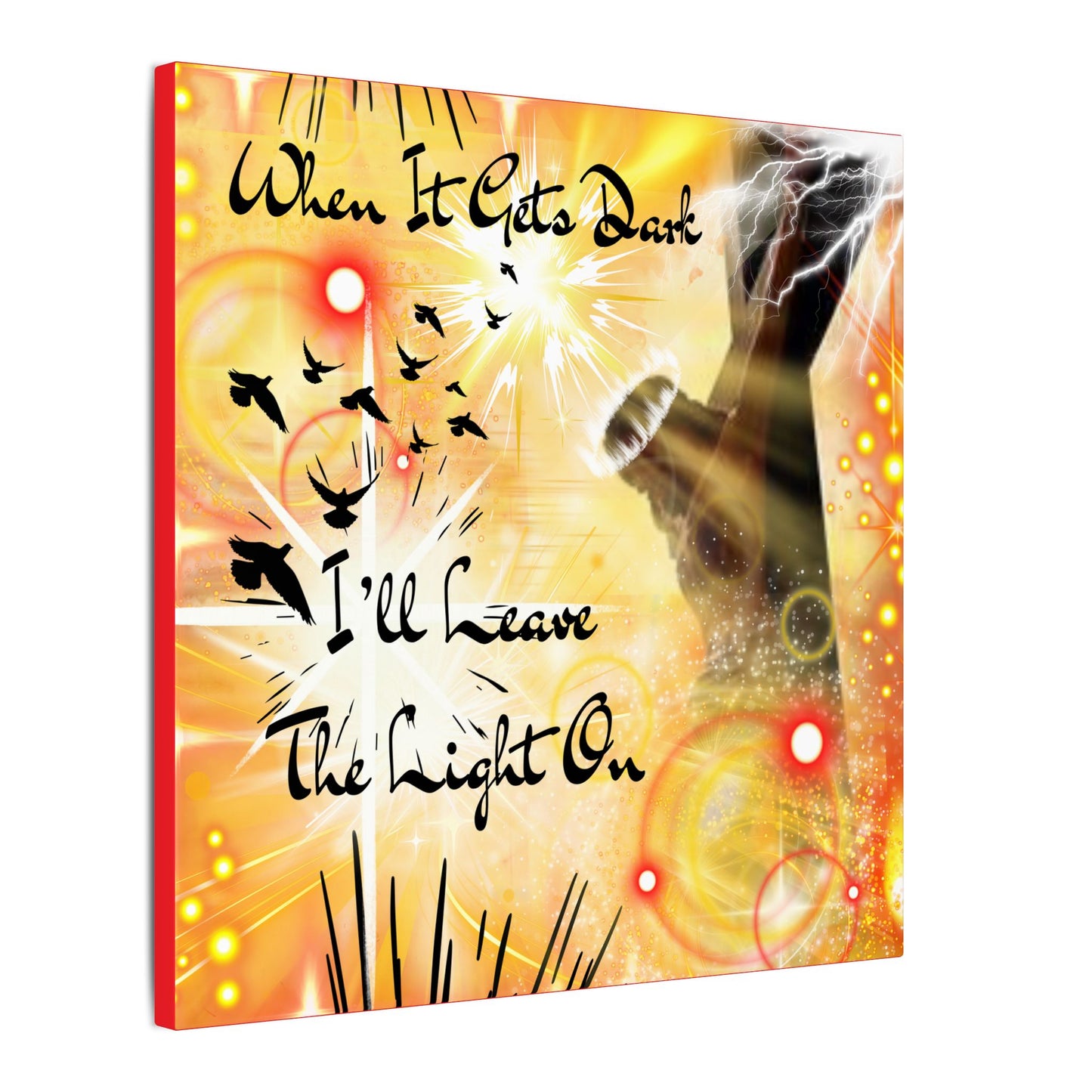 Leave The Light On - Inspirational Wall Art, Motivational Home Decor, Canvas Print, Uplifting Gift, Modern Artwork, Affirmation Piece, Unique Decoration