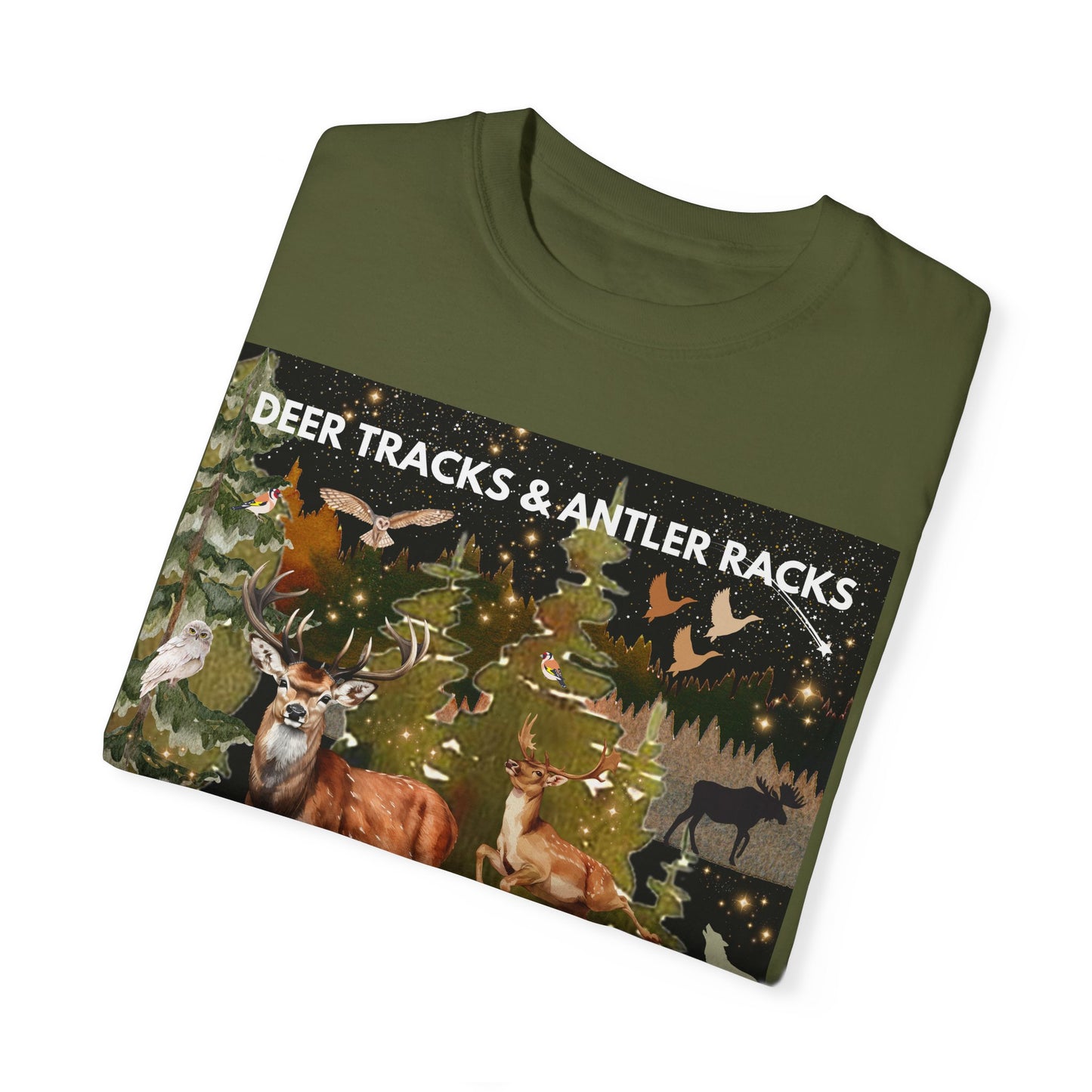 Deer Tracks & Antler Racks Unisex Garment-Dyed T-shirt