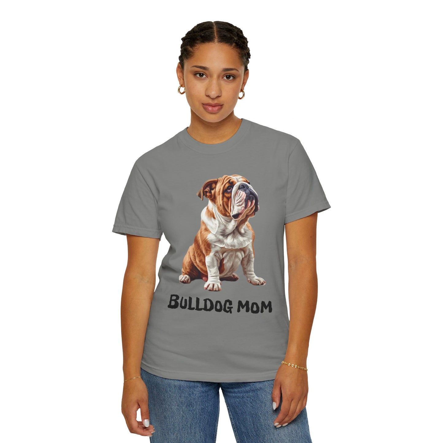 Bulldog Mom Unisex Garment-Dyed T-shirt