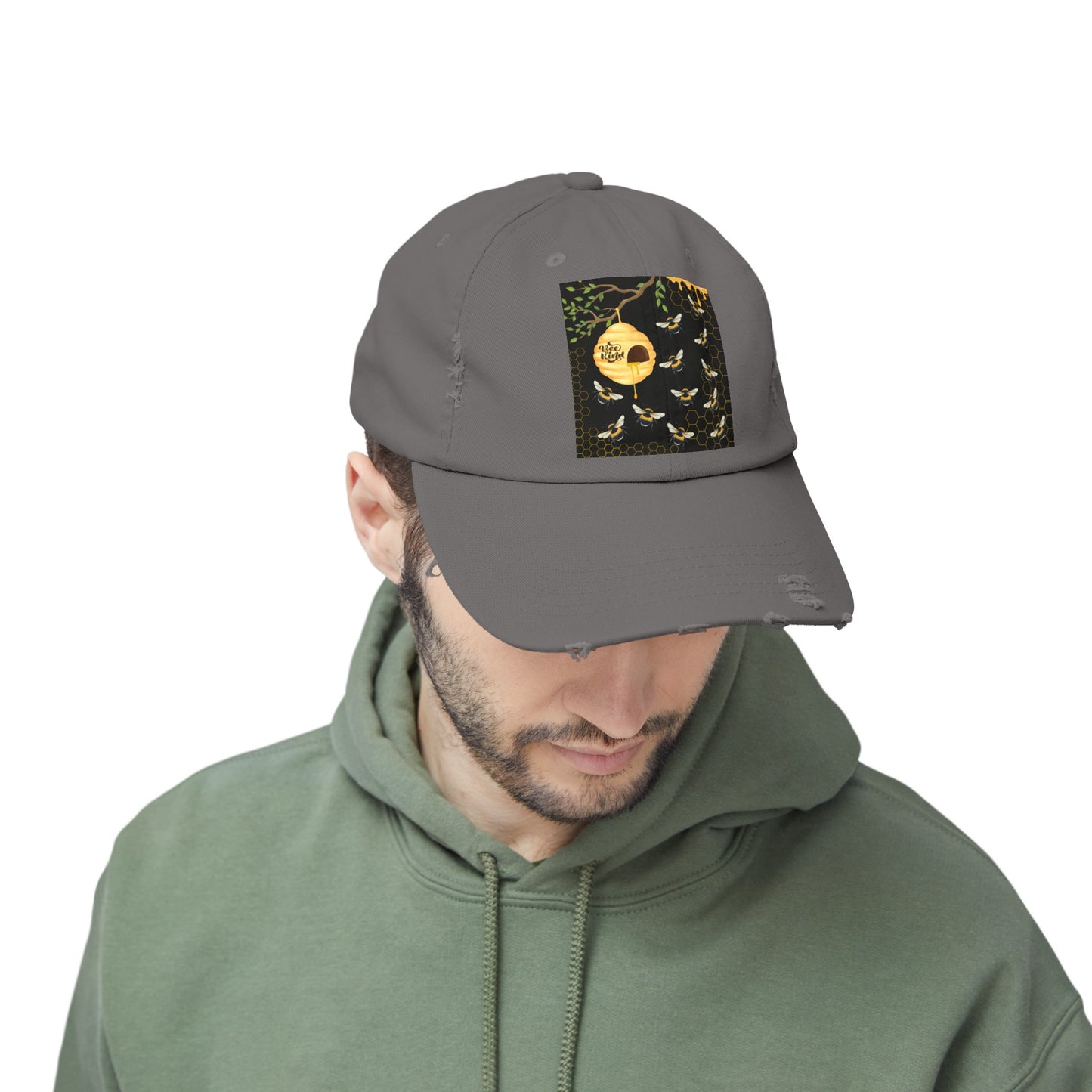Bee Kind Unisex Distressed Cap