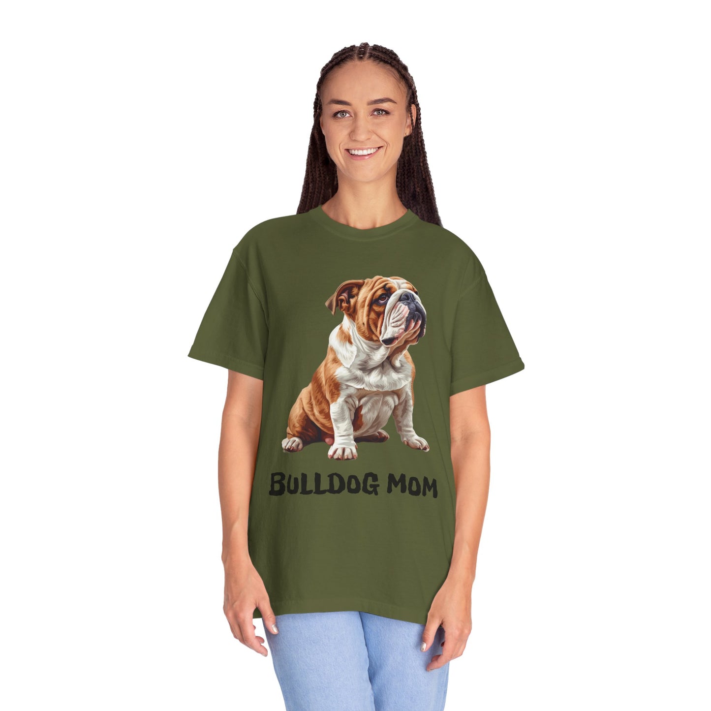 Bulldog Mom Unisex Garment-Dyed T-shirt