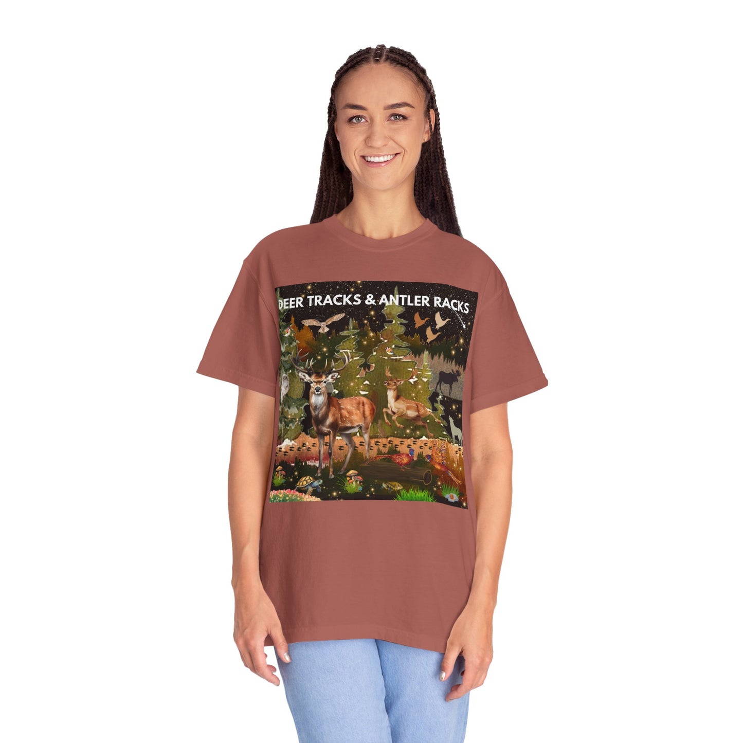 Deer Tracks & Antler Racks Unisex Garment-Dyed T-shirt