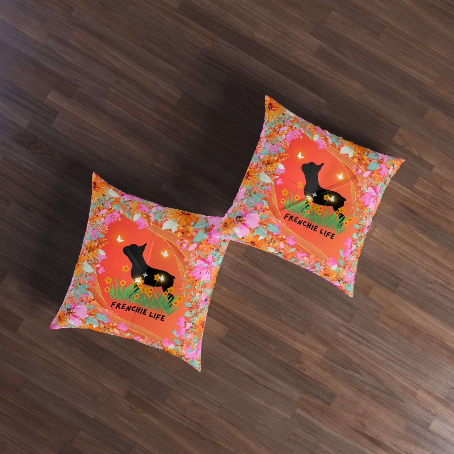Frenchie Life Tufted Floor Pillow, Square