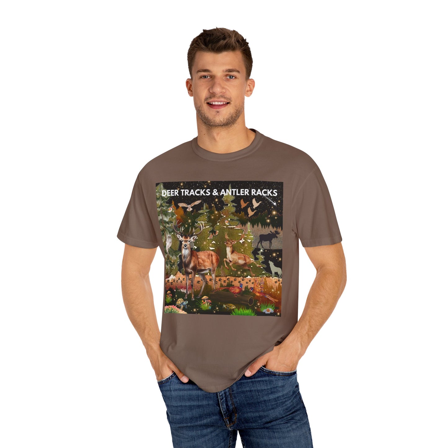 Deer Tracks & Antler Racks Unisex Garment-Dyed T-shirt