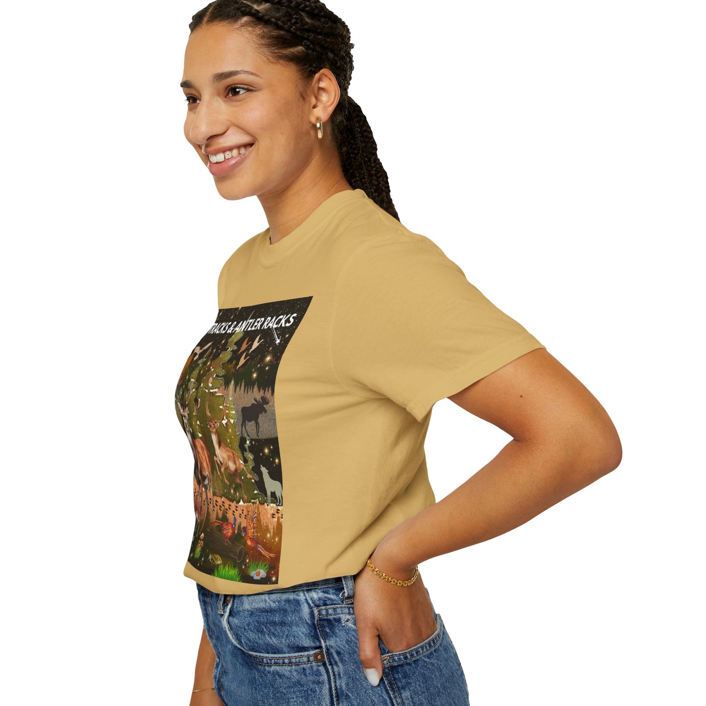 Deer Tracks & Antler Racks Unisex Garment-Dyed T-shirt