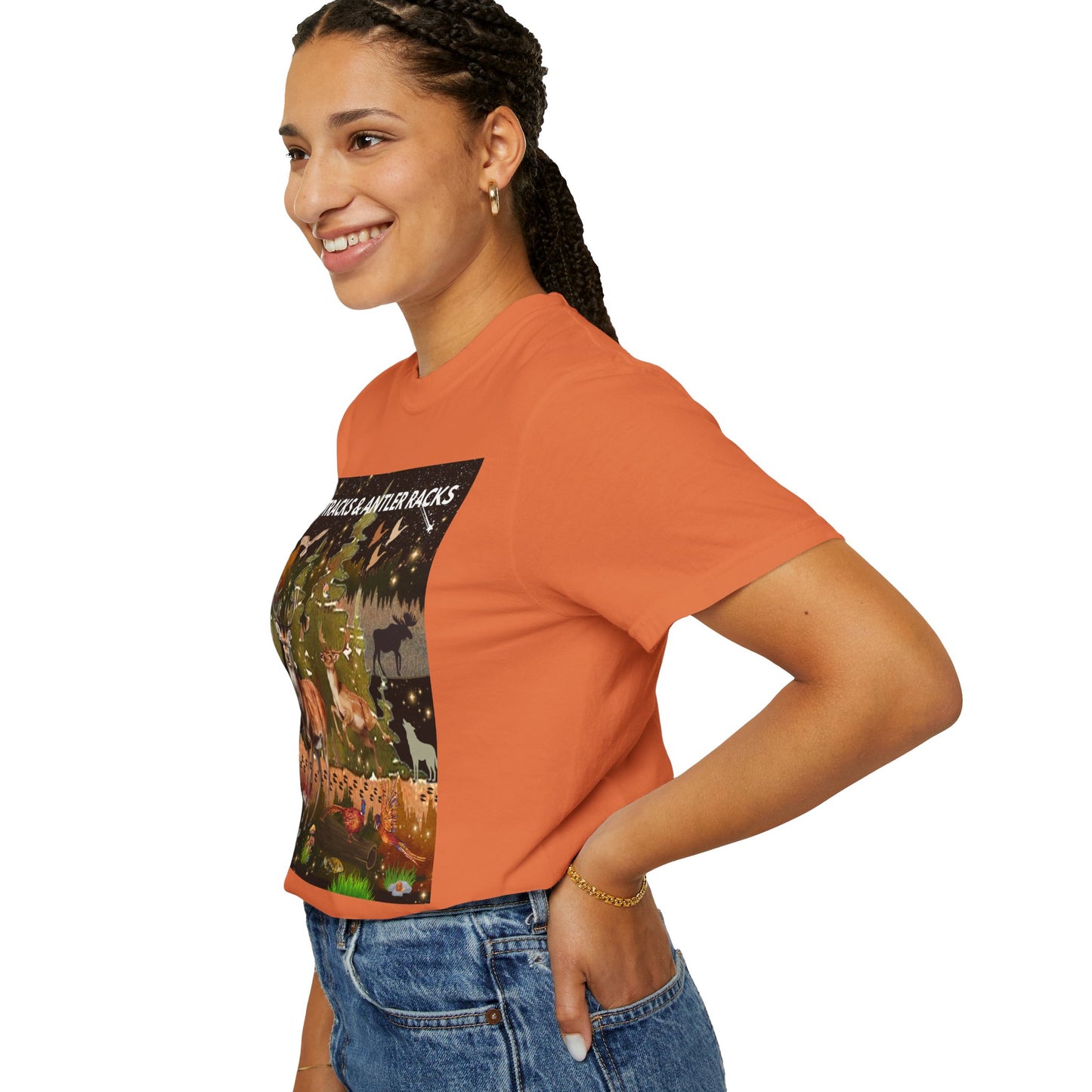 Deer Tracks & Antler Racks Unisex Garment-Dyed T-shirt