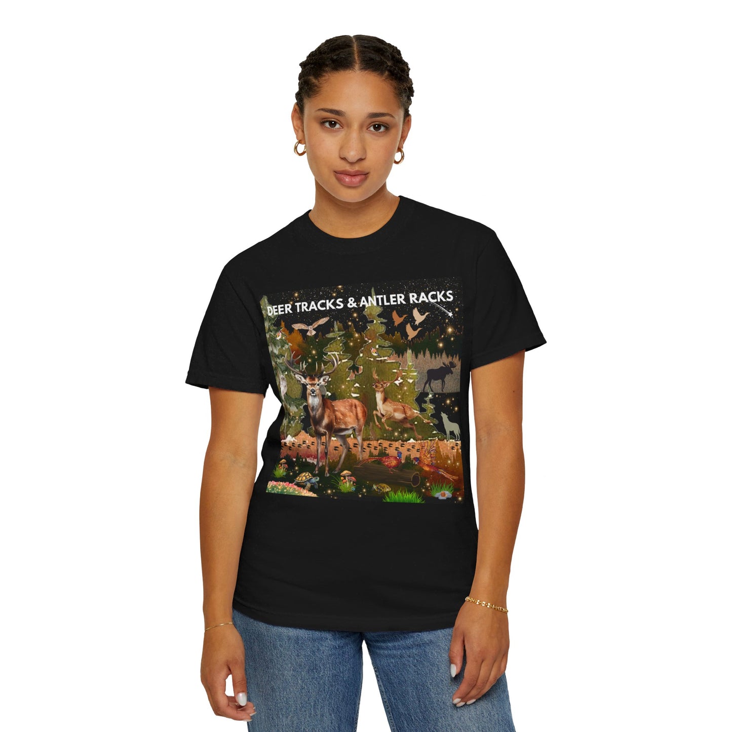 Deer Tracks & Antler Racks Unisex Garment-Dyed T-shirt