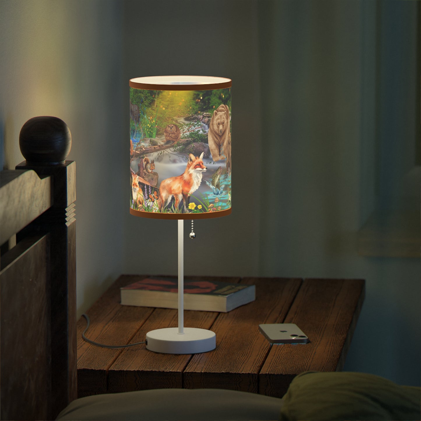 Foxes And Forest Friends Lamp on a Stand, US|CA plug