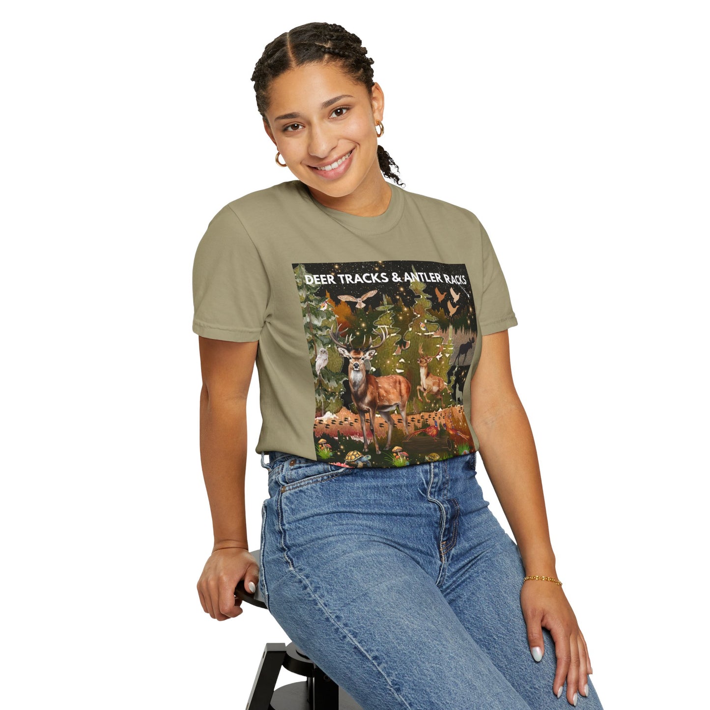Deer Tracks & Antler Racks Unisex Garment-Dyed T-shirt