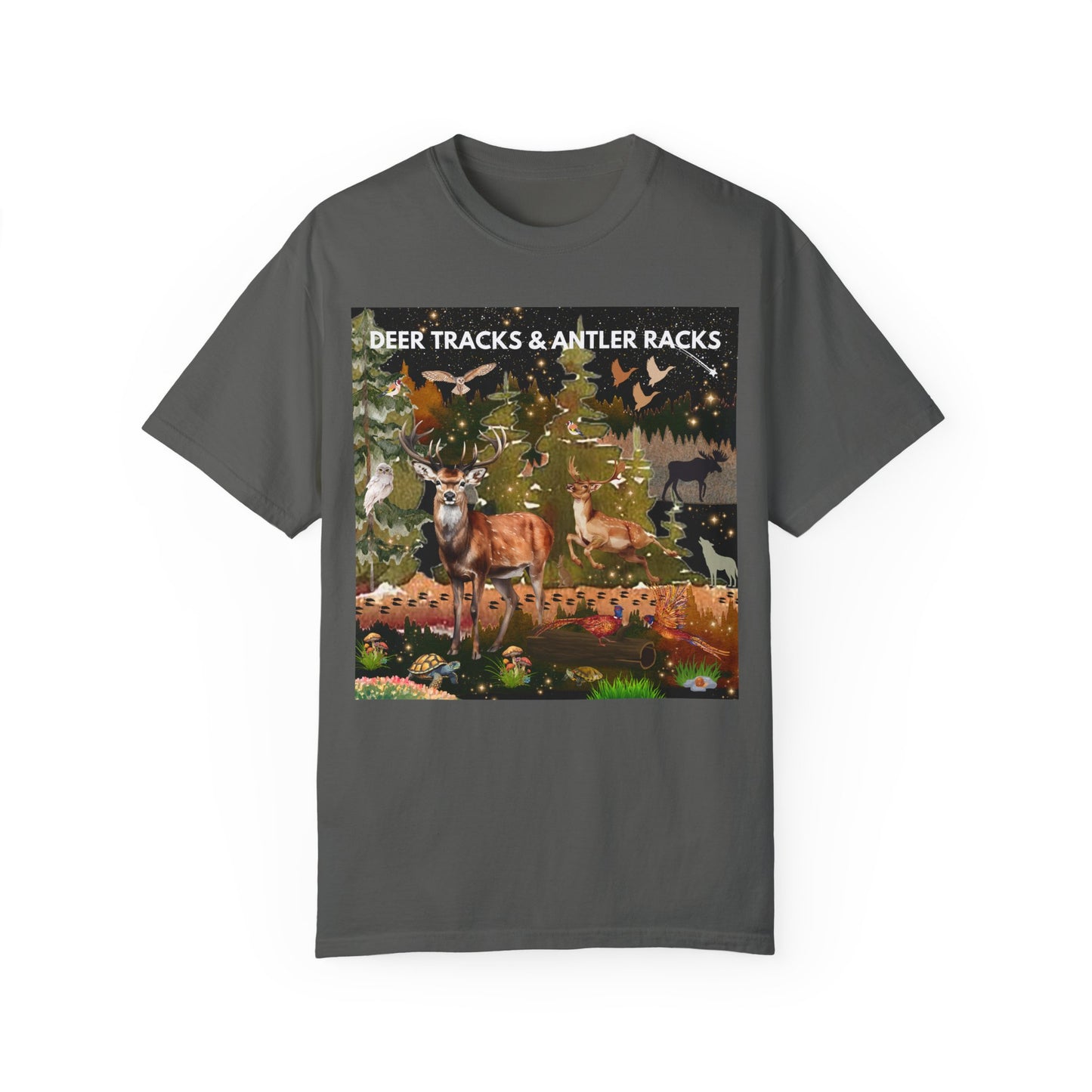 Deer Tracks & Antler Racks Unisex Garment-Dyed T-shirt