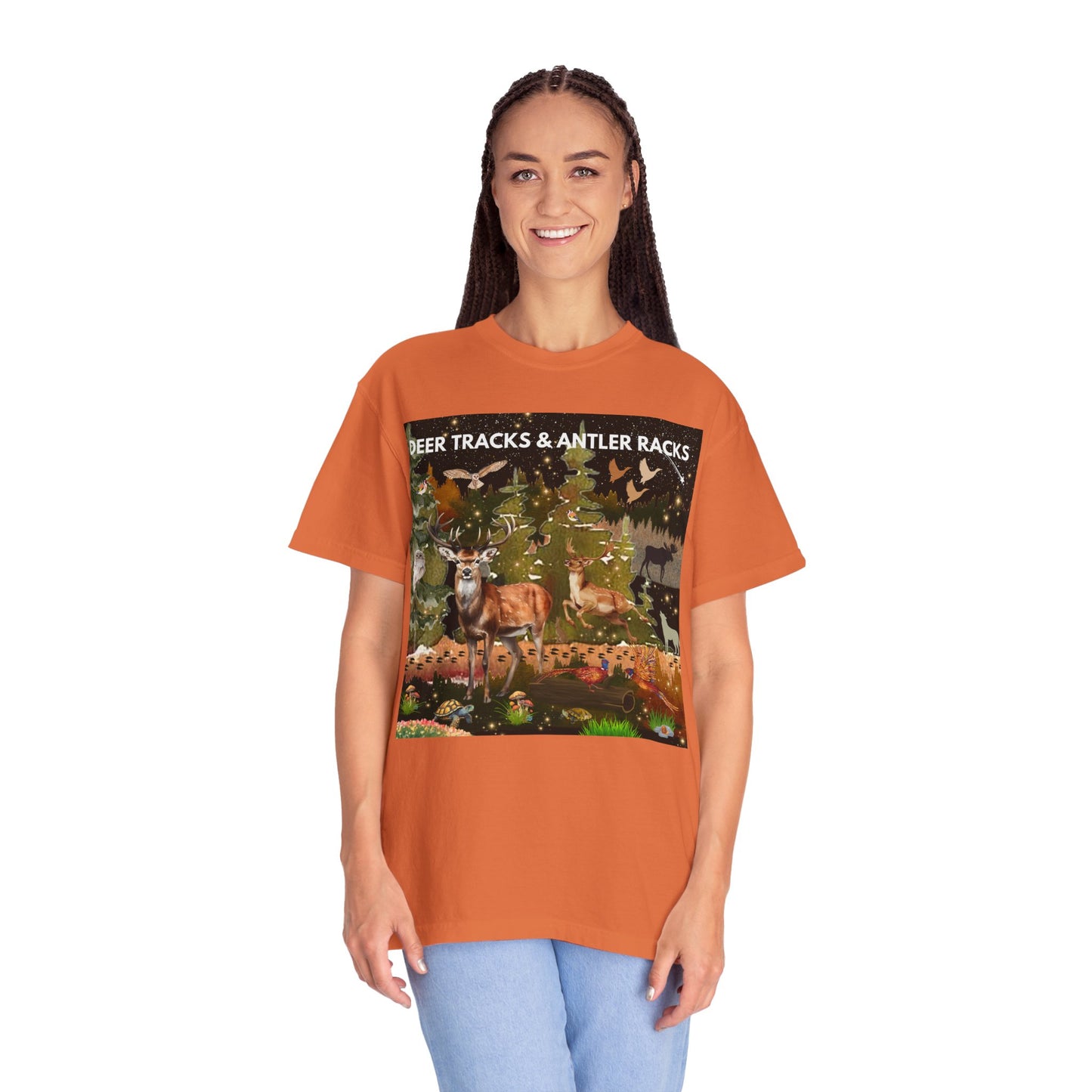 Deer Tracks & Antler Racks Unisex Garment-Dyed T-shirt