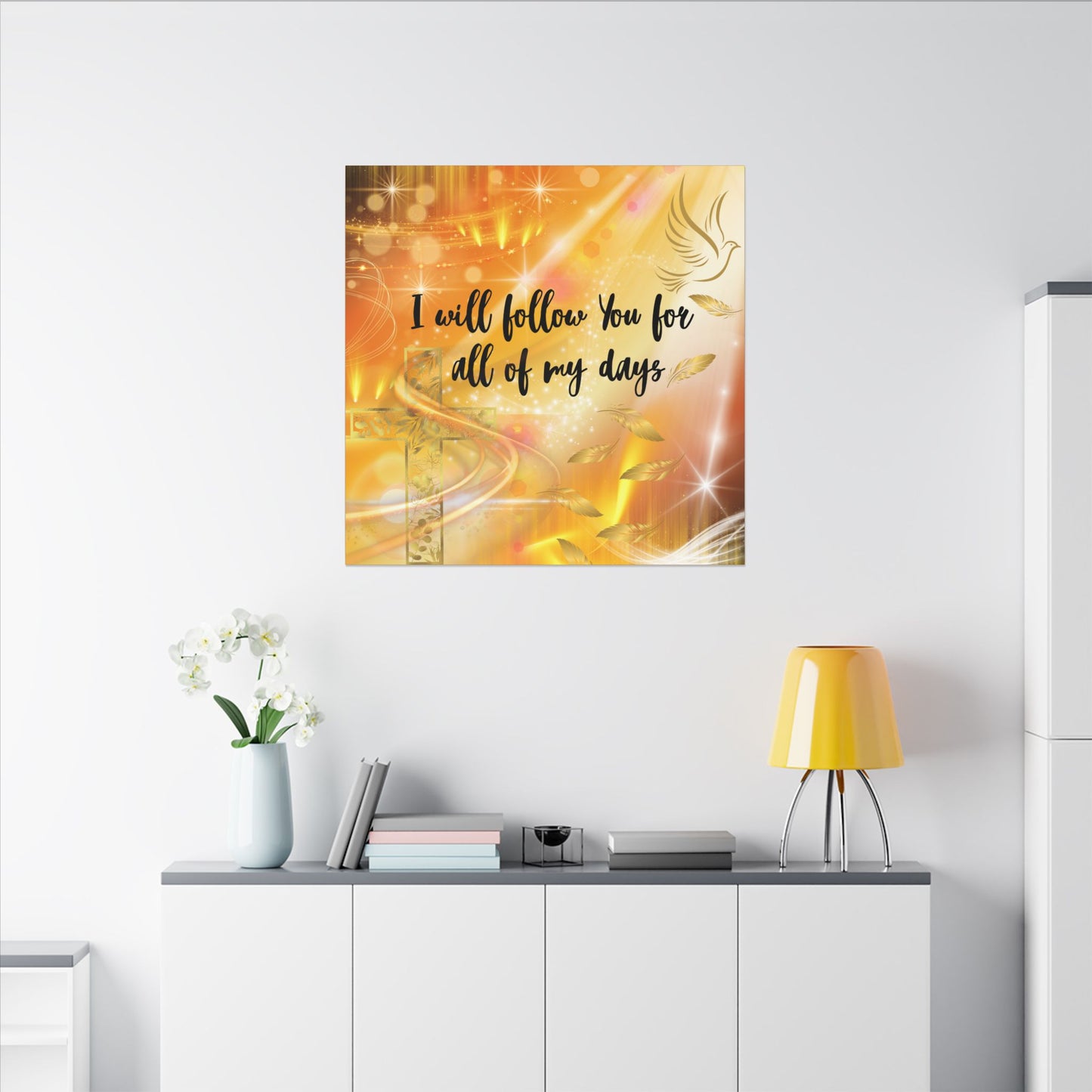 I Will Follow - Inspirational Canvas Wall Art, Faith Decor, Spiritual Gift, Christian Home Decoration, Uplifting Scripture Wall Art