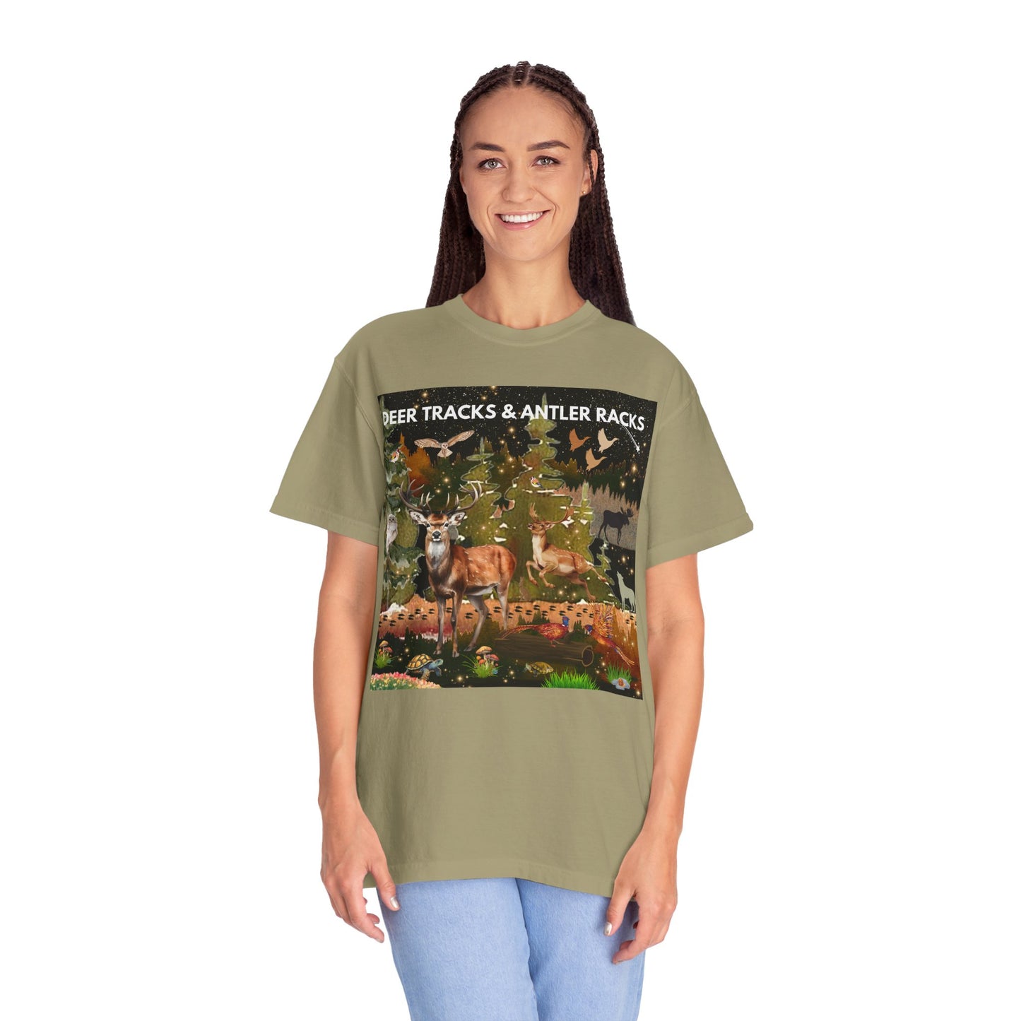 Deer Tracks & Antler Racks Unisex Garment-Dyed T-shirt