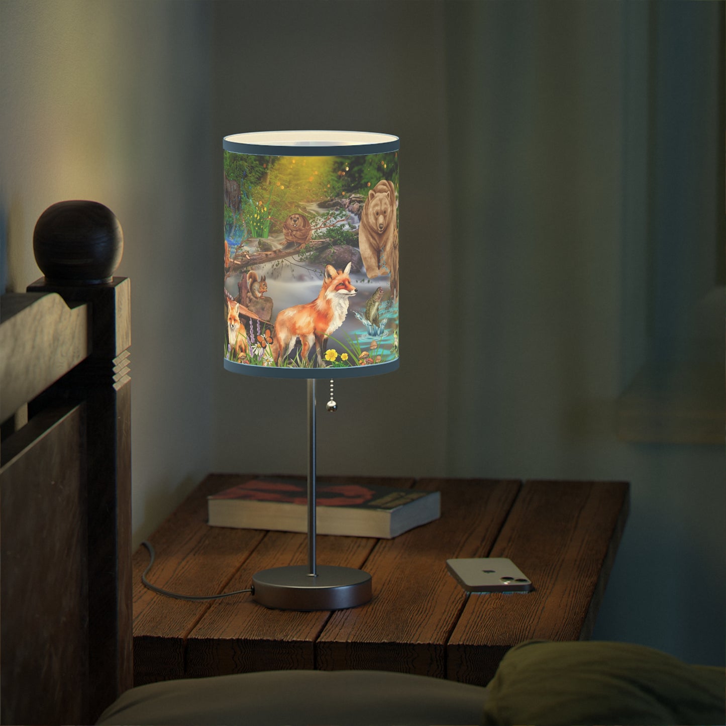 Foxes And Forest Friends Lamp on a Stand, US|CA plug