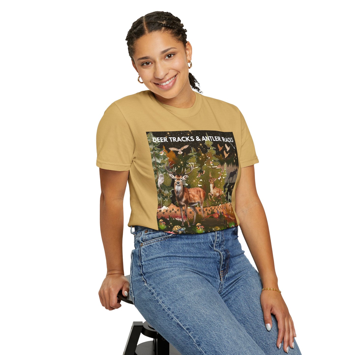 Deer Tracks & Antler Racks Unisex Garment-Dyed T-shirt