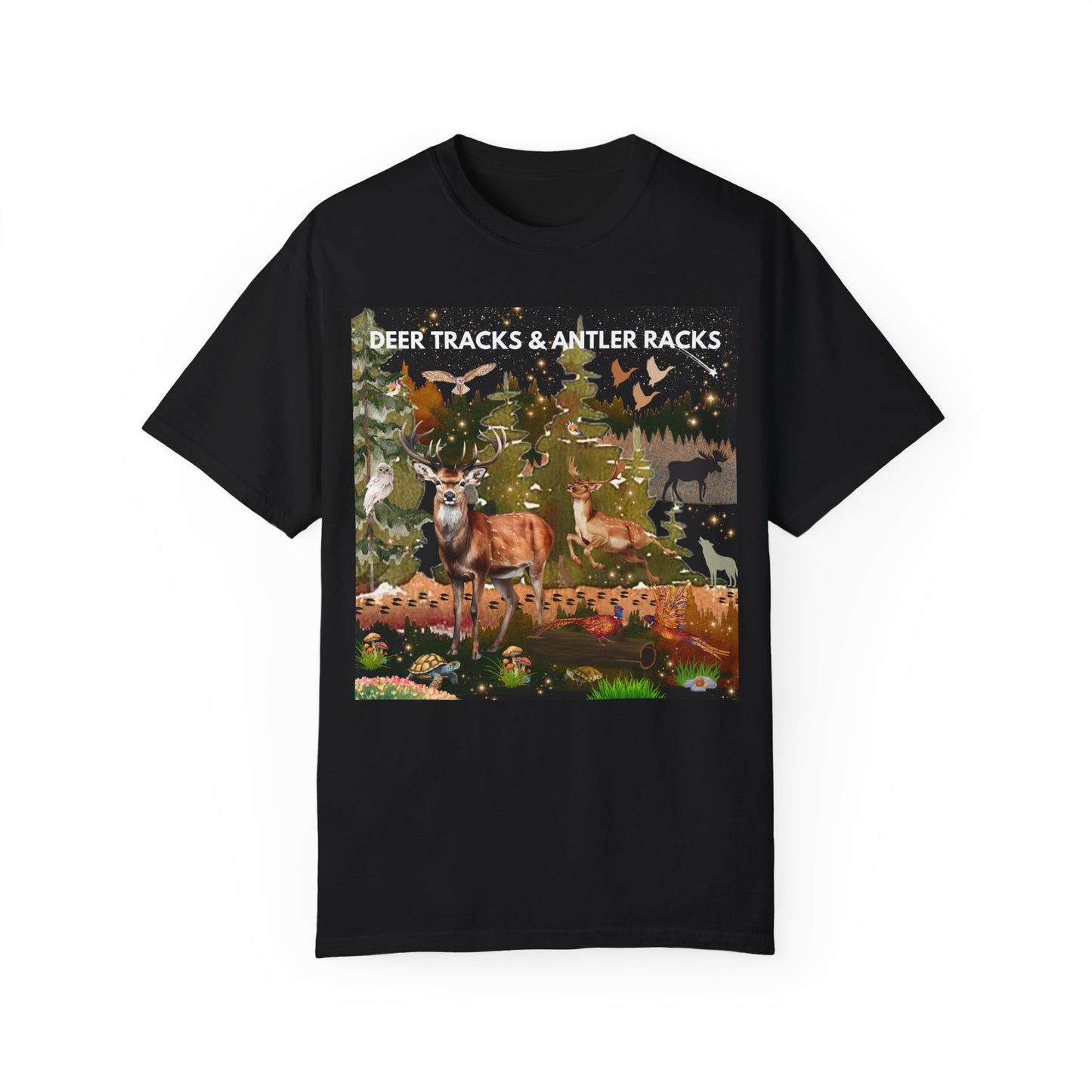 Deer Tracks & Antler Racks Unisex Garment-Dyed T-shirt