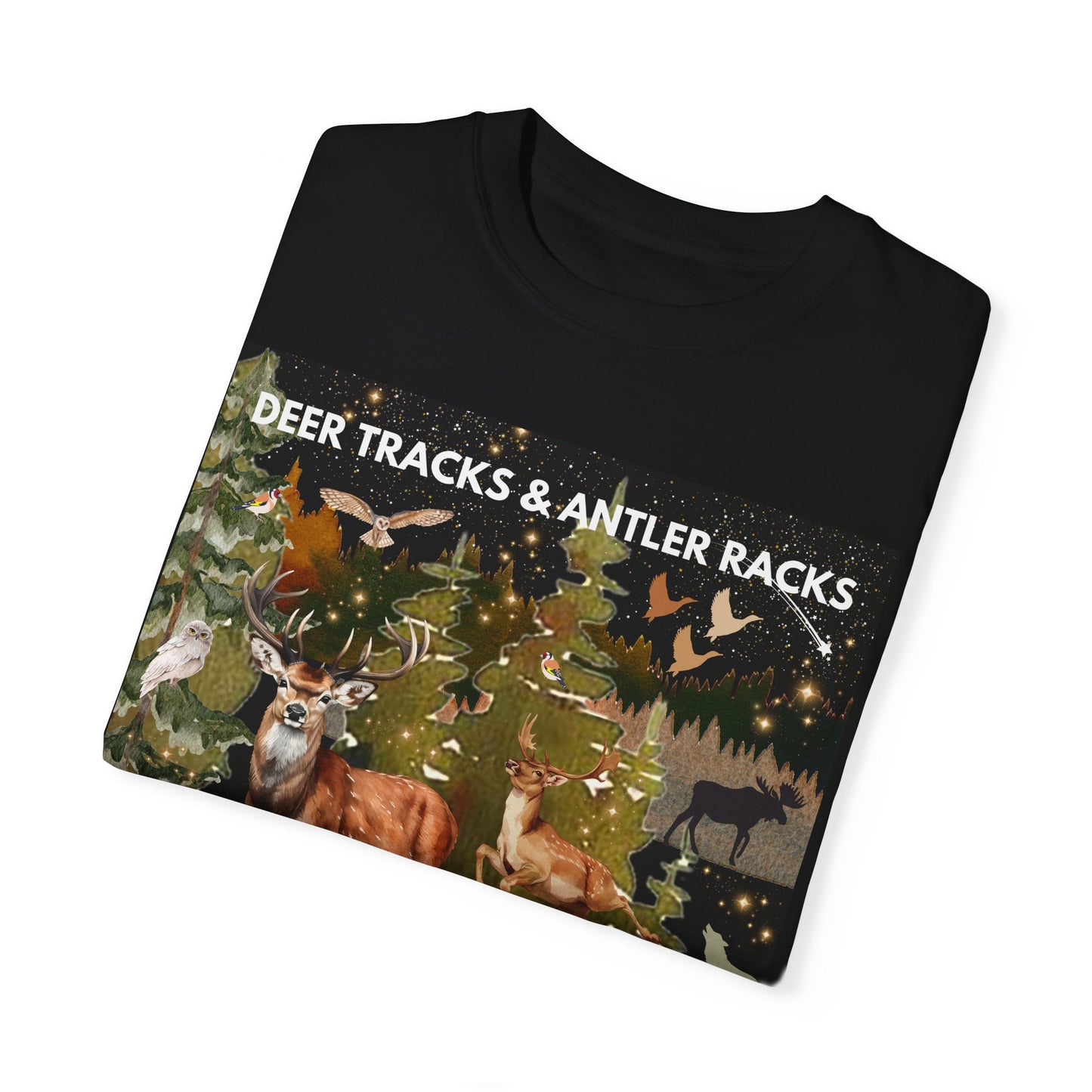 Deer Tracks & Antler Racks Unisex Garment-Dyed T-shirt
