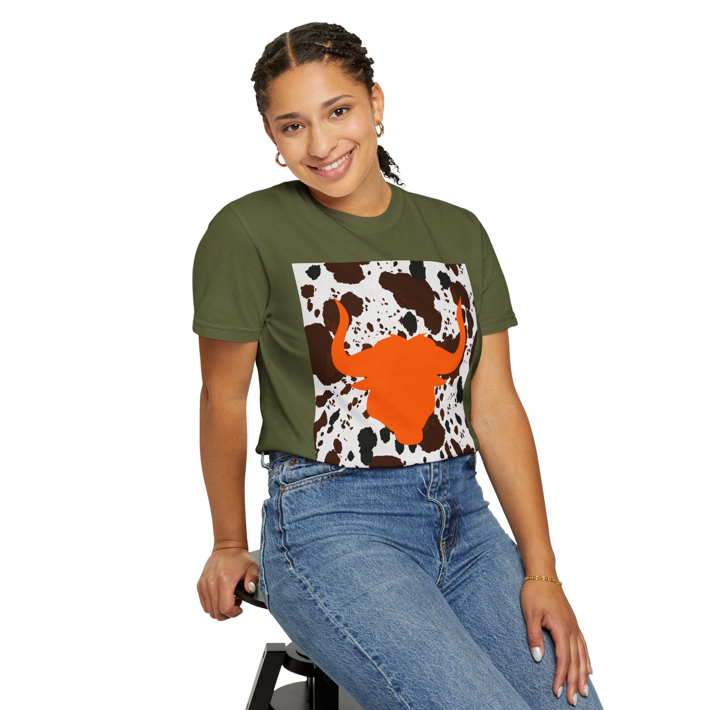 Cow 3 Unisex Garment-Dyed T-shirt