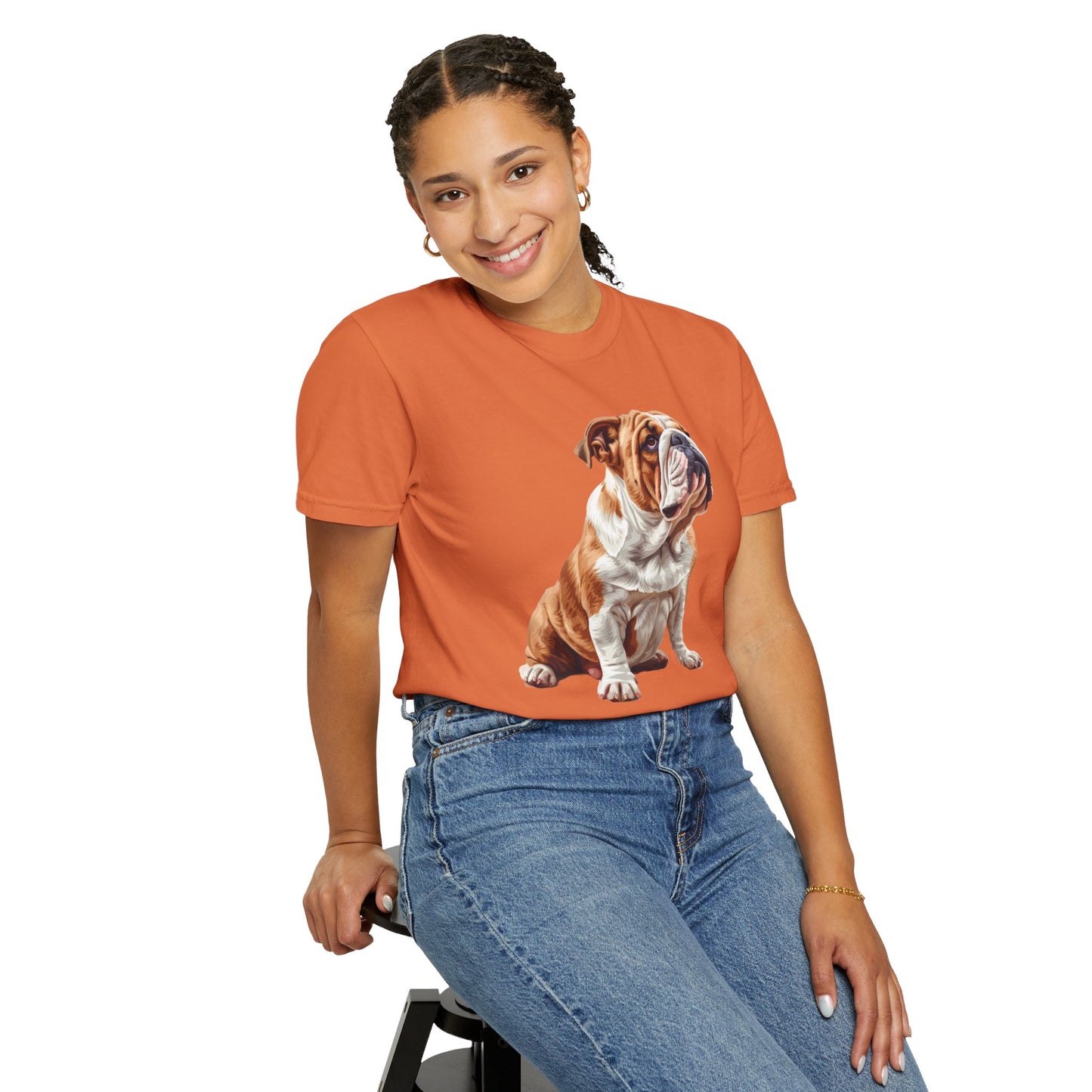 Bulldog Mom Unisex Garment-Dyed T-shirt