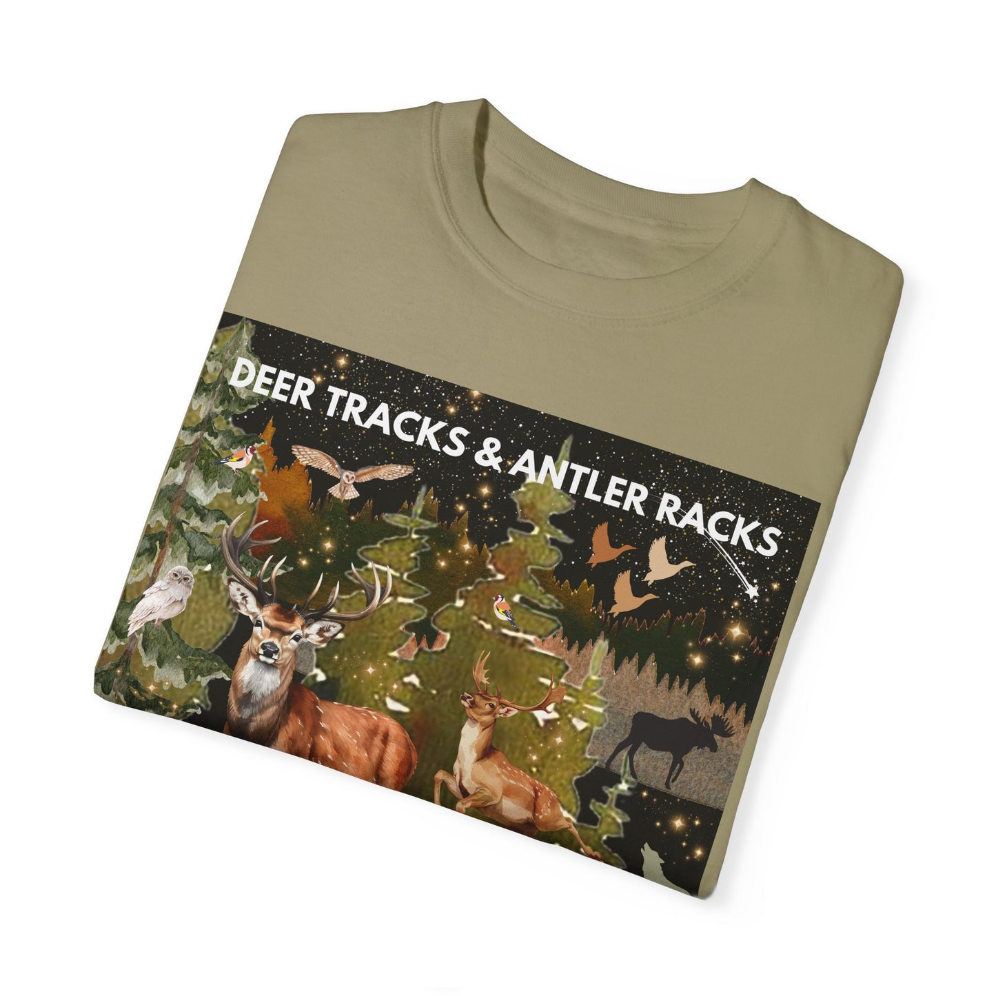 Deer Tracks & Antler Racks Unisex Garment-Dyed T-shirt