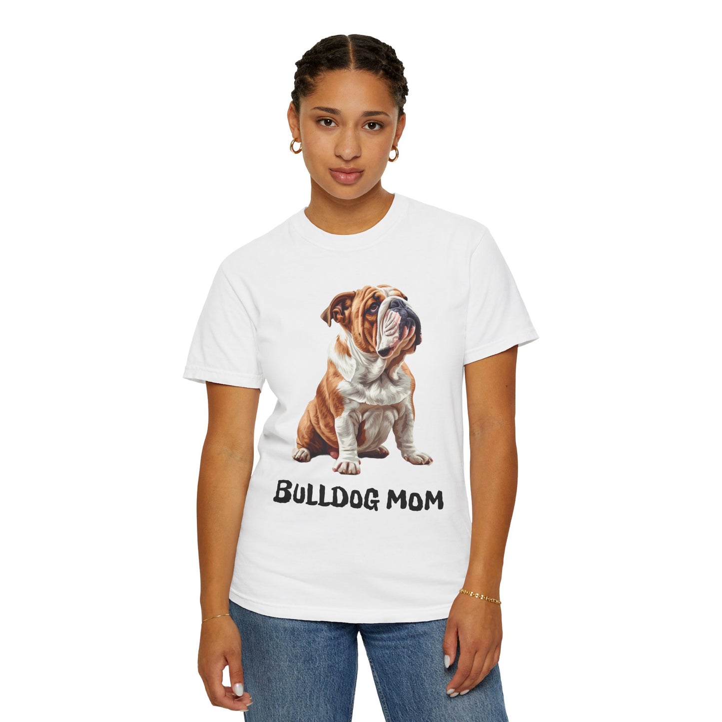 Bulldog Mom Unisex Garment-Dyed T-shirt