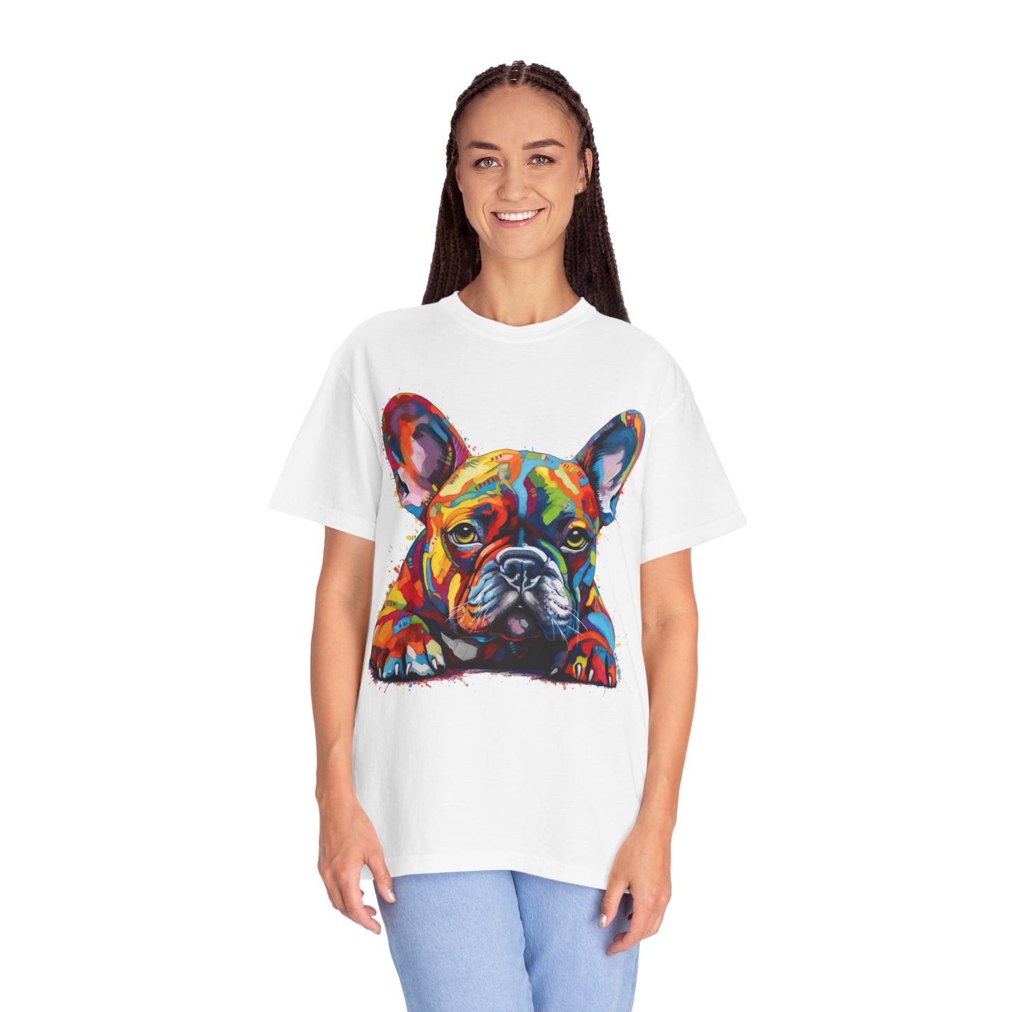 Frenchie In Color 2 Unisex Garment-Dyed T-shirt