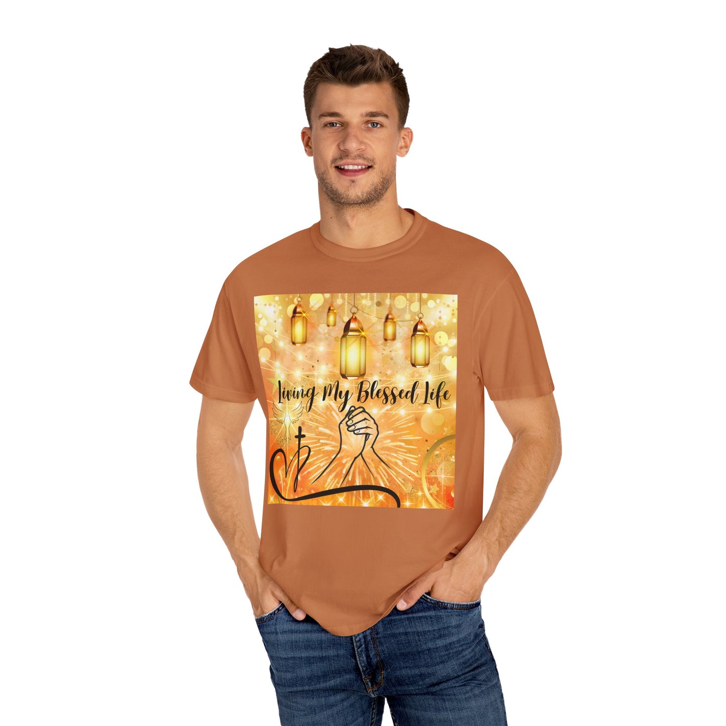 Living My Blessed Life Unisex Garment-Dyed T-shirt