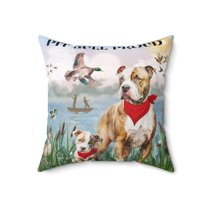 Pit Bull Proud Spun Polyester Square Pillow