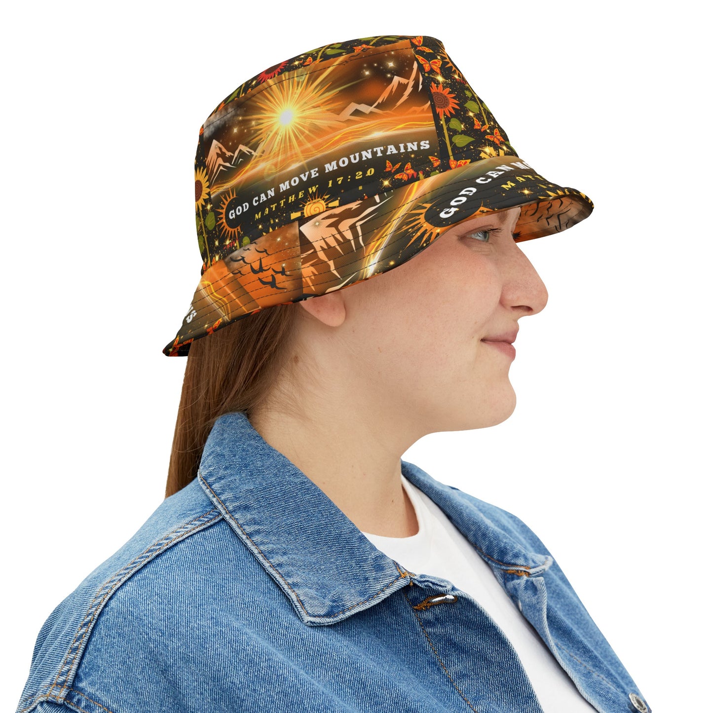 God Can Move Mountains Bucket Hat (AOP)