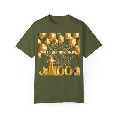 Happy Birthday 100 Unisex Garment-Dyed T-shirt