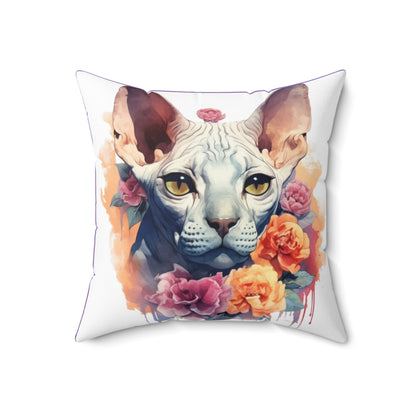 Spun Polyester Square Pillow Sphynx 3