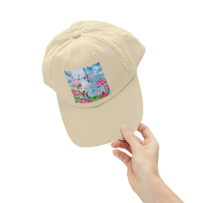 Sipping On Sunshine Unisex Distressed Cap