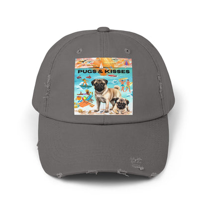 Pugs & Kisses Unisex Distressed Cap