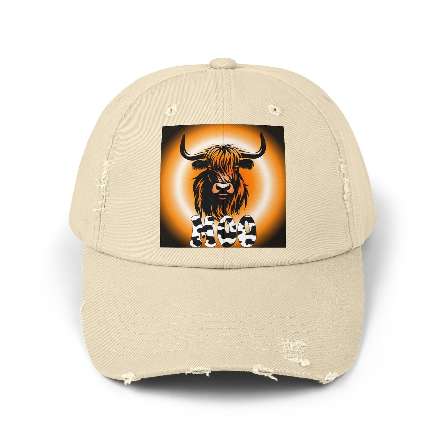 Moo Unisex Distressed Cap