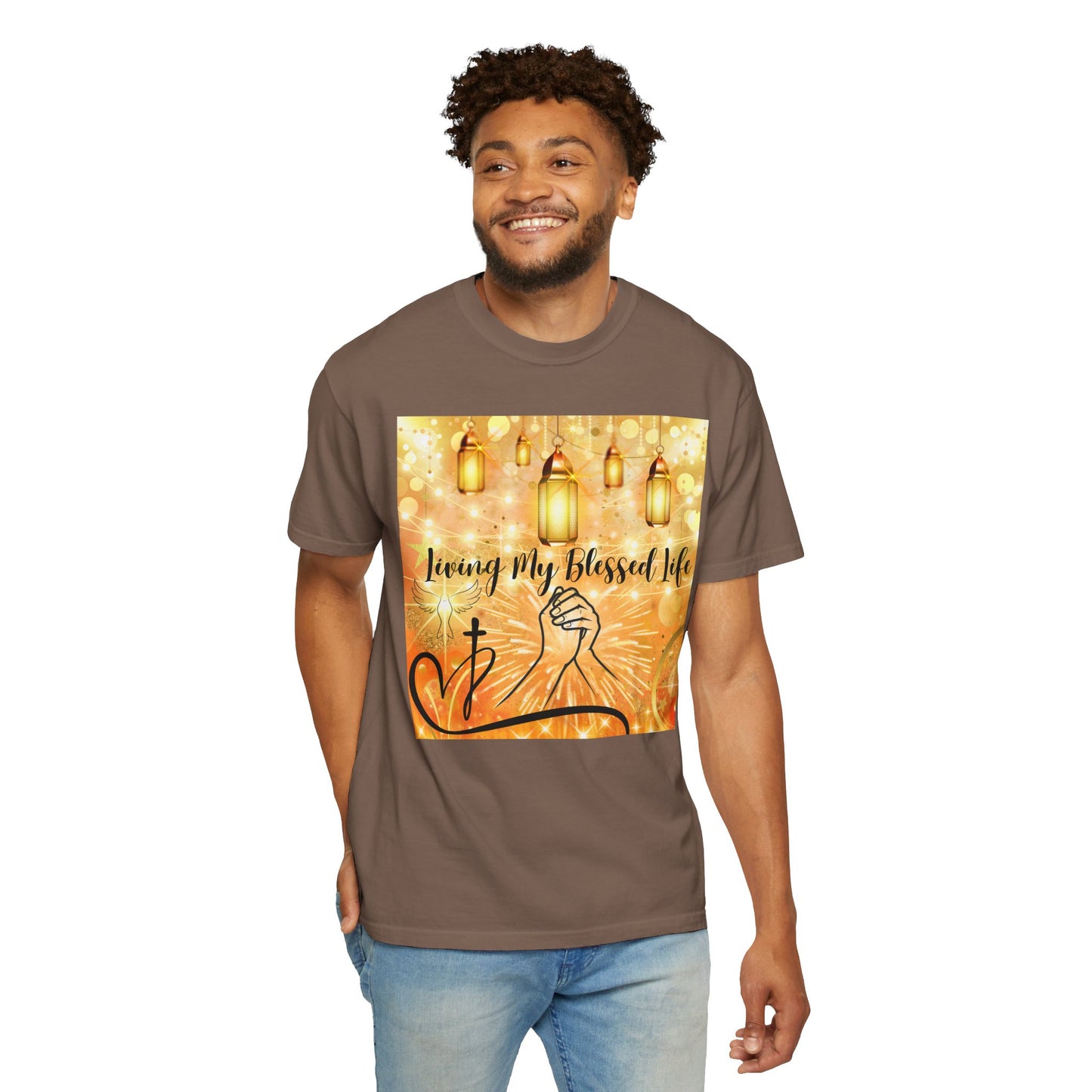 Living My Blessed Life Unisex Garment-Dyed T-shirt