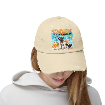 Pugs & Kisses Unisex Distressed Cap