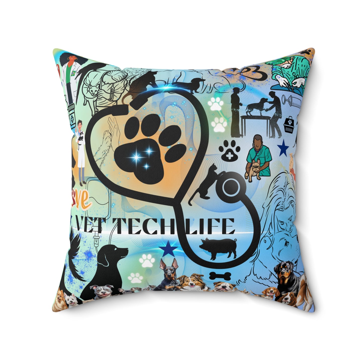 Vet Tech Life Spun Polyester Square Pillow