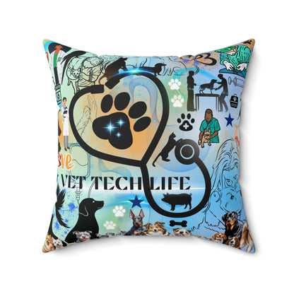 Vet Tech Life Spun Polyester Square Pillow